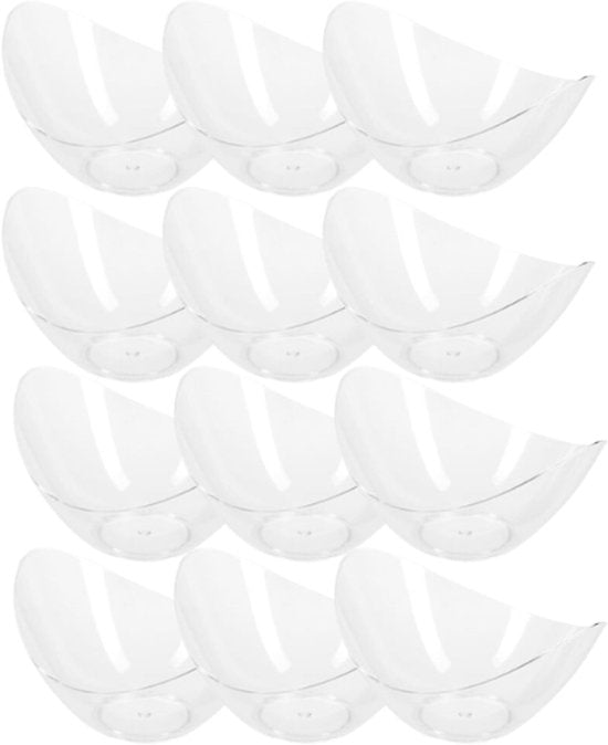 Verrines Servierschalen-Set - 12 Stück - Amuse-Schälchen - Mini-Dessertgläser - Für Häppchen und Desserts - 70 ml - Kunststoff - 7,1 x 3,5 x 5,8 cm - Transparent