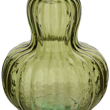 Mushroom Vaas - Decoratieve Design Vaas - Paddenstoel Vaas van Glas - Moderne Bloemenvaas voor Droogbloemen en Verse Bloemen - Ø16.5 x 19.5 cm - Groen