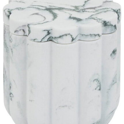 Badkameraccessoireset - Moderne Badkameraccessoires - Zeepdispenser 230 ml - Tandenborstelhouder - Toiletborstel - Wattenbakje - Luxe Badkameraccessoires - Polyresin - Marmer Wit
