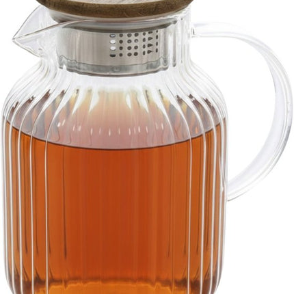 Secret de gourmet Theepot met infuser - glas - met deksel - transparant - 1,6 liter