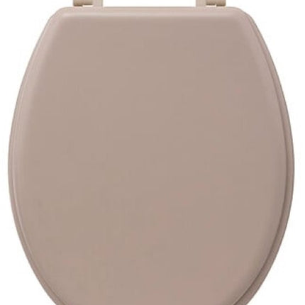 Badkamerset - Toiletaccessoires - Moderne Badkamer Accessoires - Toiletbril - Toiletborstel Set - Prullenbak - Beige Linnen HDF WC Bril & Keramische WC Borstelhouder - Taupe 3L Metalen Pedaalemmer
