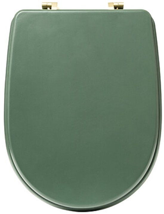 Ficus Toiletbril - WC-Bril met Blad Design - Universele Toiletzitting - Duurzame Badkamer Accessoire - HDF - 36 x 49.8 x 5.4 cm - Donkergroen