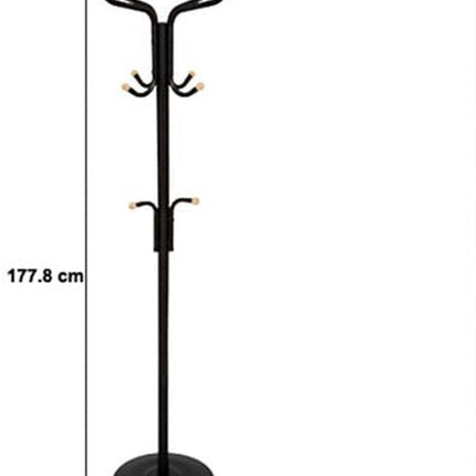 5Five Kapstok - zwart - metaal - met 11 ophanghaken - 178 cm - staand - voor in je hal