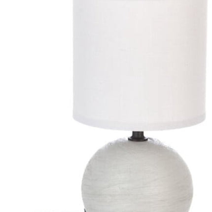 Timéo Bol Tafellamp - Keramische Lamp - Moderne Tafellamp met 120cm Kabel - Sfeerverlichting voor Woonkamer - Slaapkamer - Bureau - 25cm in Hoogte - Lichtgrijs