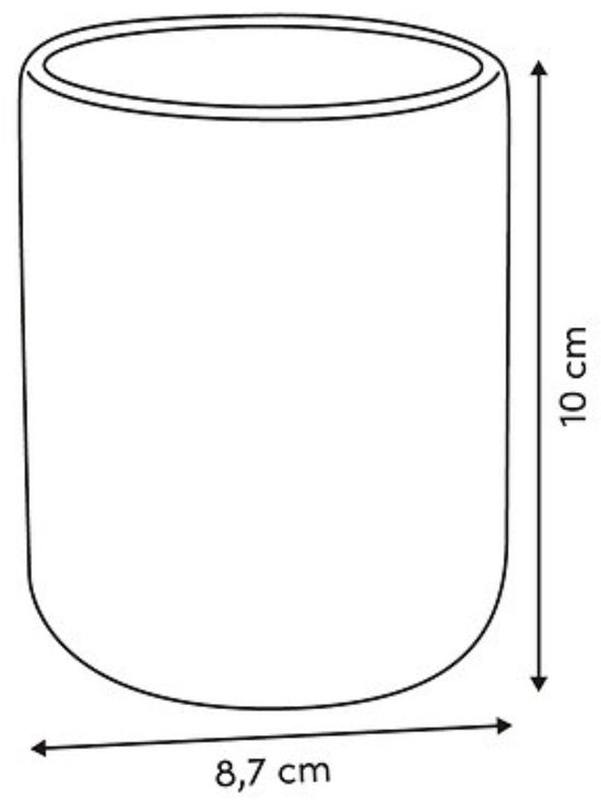 Tandenborstelhouder Strio Hoog - 10 cm - Keramiek Celadongroen - Tandenborstelbeker - Badkamerbeker - Wasbakbeker - Bakje voor de badkamer - Groene Strepen - Keramisch