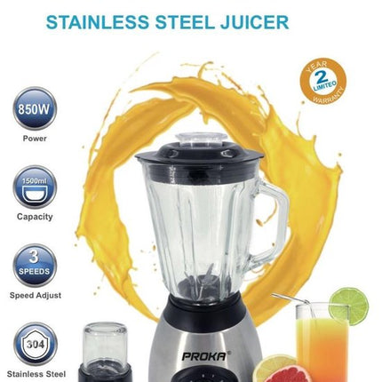 Blender - 1,5 L - Blender smoothie - Glazen kan- RVS + Mini Blender