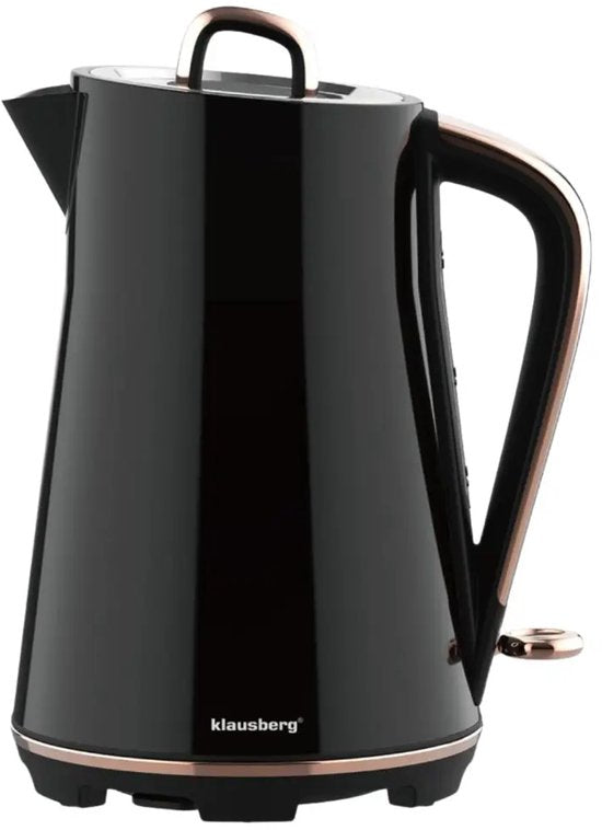 Klausberg - Waterkoker - Elektrische Waterkoker - Thee & Koffie Koker - Grote Waterkoker Snelkoker - Keuken Waterkoker Modern - 1.7L - RVS - 2200W - Zwart
