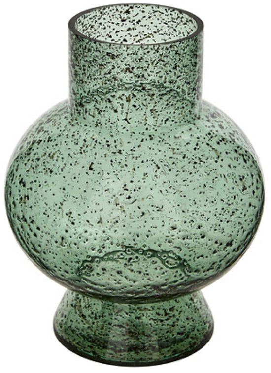 Bubble vaas van groen glas – bolvormige bloemenvaas, Ø 18 x 23 cm