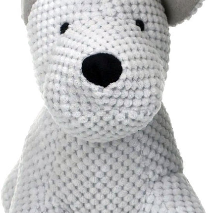 Pluche Deurstopper Hond - Wit - 31 x 24 cm - 1 kg - Polyester - Functioneel & Schattig Design - Gevuld met Zand -