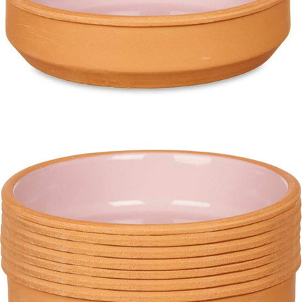 La Dehesa - Tapas / Creme brulee schaaltjes - 8x stuks - terracotta/roze - 16 x 4 cm - serveerschaaltjes - hapjes - voedsel
