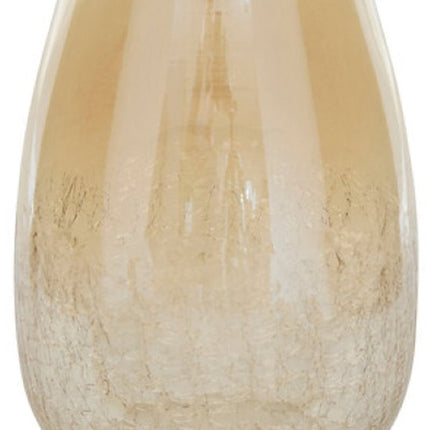 Vaas - Bloemenvaas - Glazen Vaas - Set van 2 - Crackle Glas - Luxe Interieur Decoratie - 25 cm & 39 cm in Hoogte - Transparant