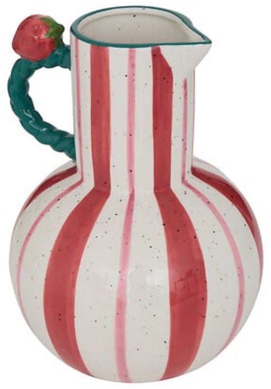 Atmosphera - Keramieken Vaas Fruity Multicolor - 25 cm Gestreept - Waterdicht