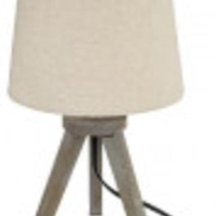 Atmosphera - Tafellamp - Nachtlamp - Mini Tafellamp met Houten Poten - Design Bedlamp - Sfeerverlichting Binnen - Kleine Tafellamp Modern - E14 - 25W - Hout - ca. Ø18.5 x 30.5-32 cm - Ivoor