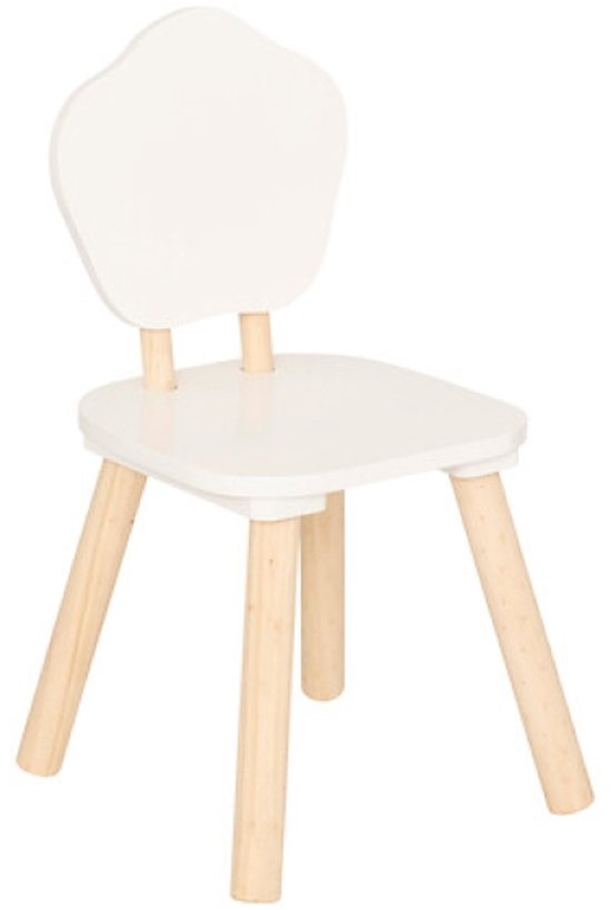 Douceur Organic Kindermeubel - Kindermeubelset - Kindermeubel - 1 Tafel + 2 Stoelen - Set voor Kinderen - MDF & Dennenhout - Wit