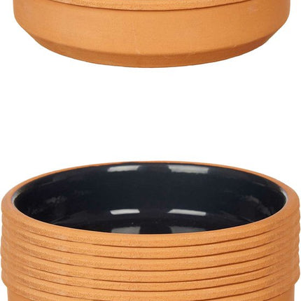 La Dehesa - Tapas / Creme brulee schaaltjes - 8x stuks - terracotta/zwart - 16 x 4 cm - serveerschaaltjes - hapjes - voedsel