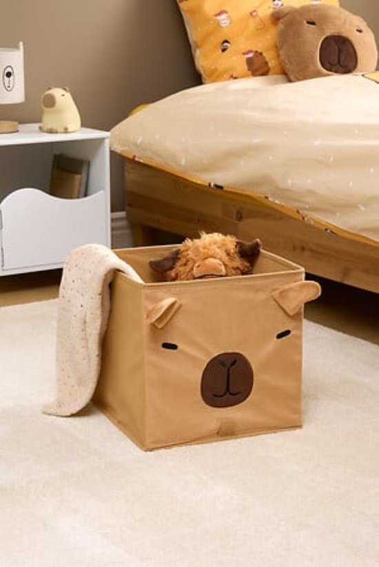 Atmosphera Kids Capybara Opvouwbare Opbergmand - 29 x 29 x 29 cm - Bruin