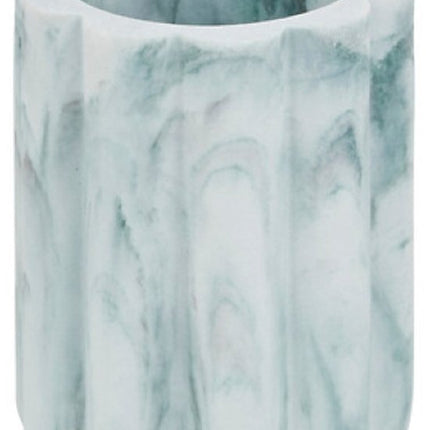 Badkameraccessoireset - Moderne Badkameraccessoires - Zeepdispenser 230 ml - Tandenborstelhouder - Toiletborstel - Wattenbakje - Luxe Badkameraccessoires - Polyresin - Marmer Wit