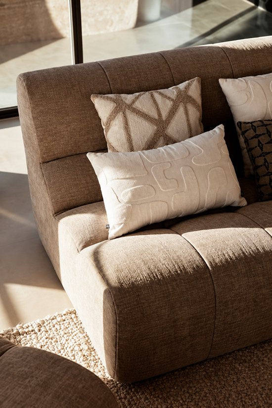 Decoratieve Kussens - Bankkussens - Sierkussens Set van 2 - Bedkussens - Dune Design - Rits - Wasbaar - Binnengebruik - Voor Bank, Bed en Fauteuil - Woonkamerdecoratie - Vierkant - Katoen - 40 x 40 cm - Beige