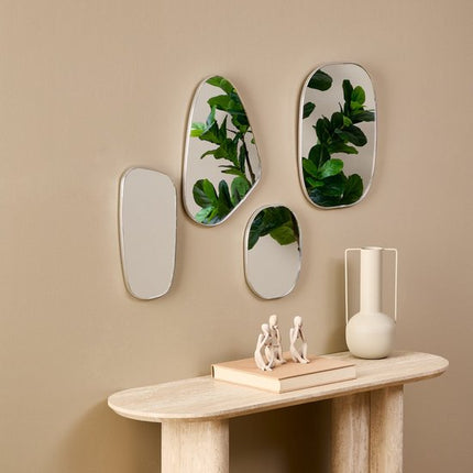 Atmosphera Organische Wandspiegels - Set van 4 stuks - 30x40cm
