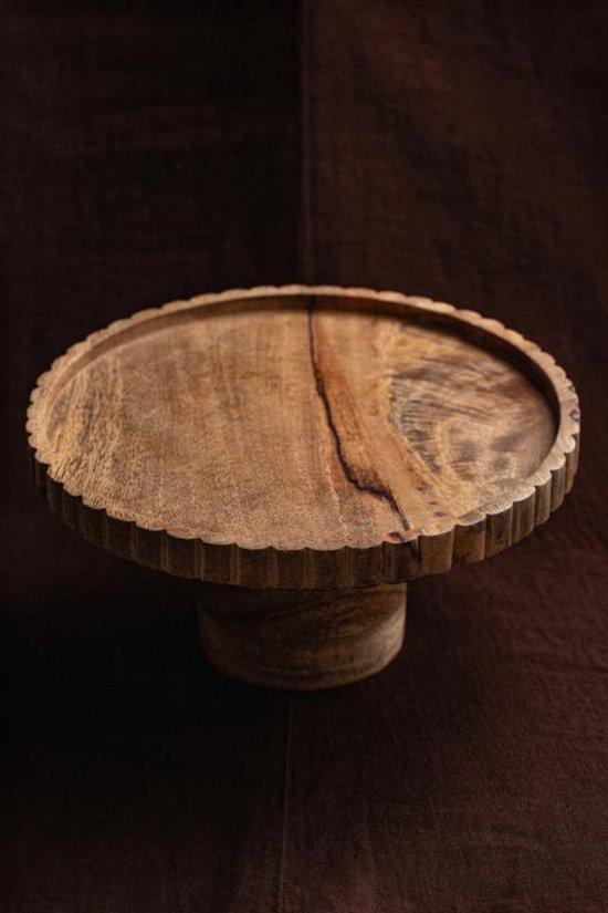Homla houten taartplateau op voet – onregelmatige rand, 25 x 12 cm – foto 6