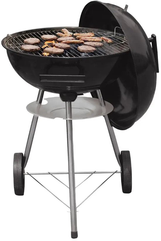Kinghoff Kogelbarbecue met Deksel & Wielen – Ø43 cm – Zwart