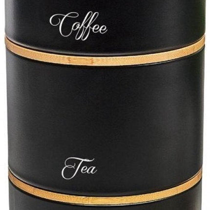 Top Choice - stapelbare voorraad potten - koffie, thee, suiker - zwart