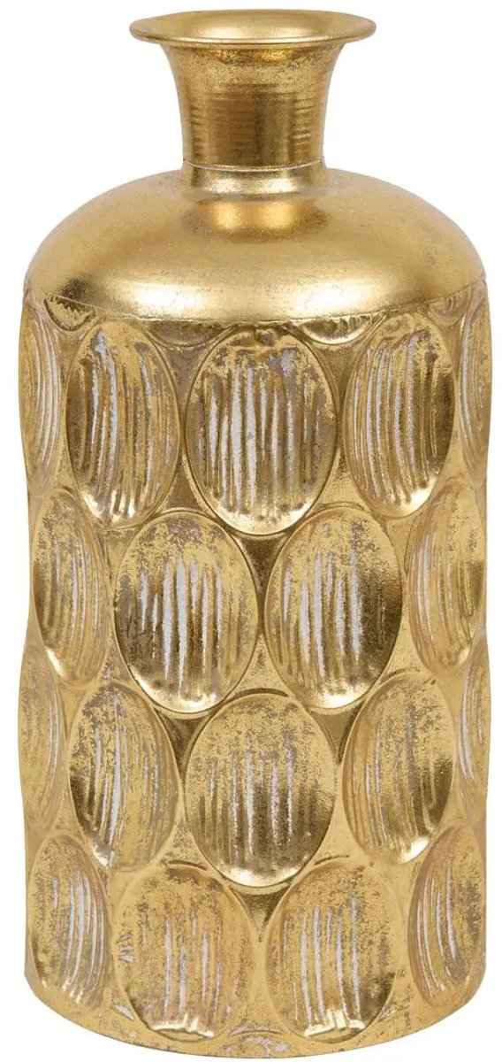 Vase Belli Atmosphera - Or - Vase à fleurs en fonte H41 cm - Pot décoratif - Design nostalgique - Vase ornemental - 1,1 KG