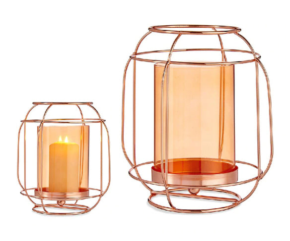 Kaarsenhouder Amber Koper Lantaarn