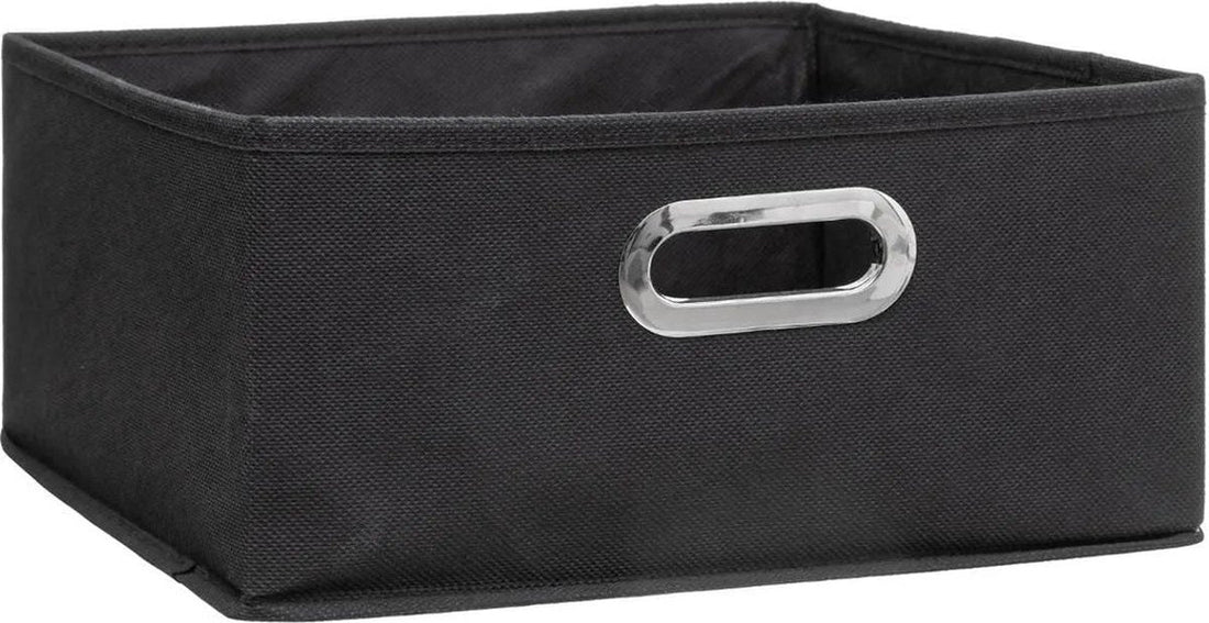 5Five Aufbewahrungskorb / Schrankkorb - dunkelgrau - Leinen - 14 Liter - 31 x 31 x 15 cm - Aufbewahrungsbox - Fächerregalkörbe