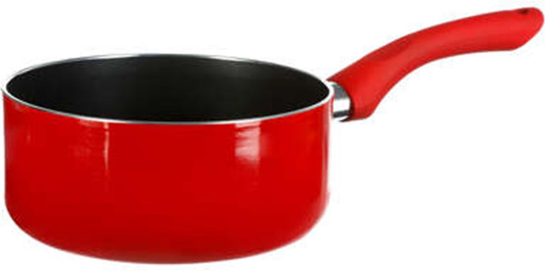 Casserole/casserole à sauce - Induction - aluminium - rouge/noir - D18 cm