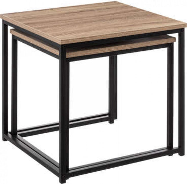 5Five Aliaj Bijzettafel set van 2 stuks - 45x45x45cm - Beige