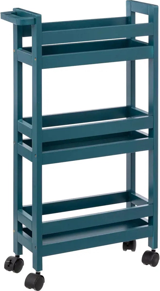 Étagère de salle de bain extra petite à roulettes - Étagère sur pied à 3 niveaux - Salle de bain