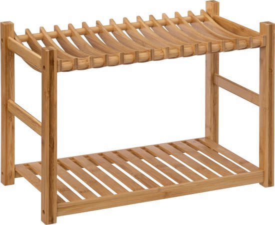 5Five Bambus-Abtropfgestell - 2 Etagen - 53 x 25 x 33 cm - Beige