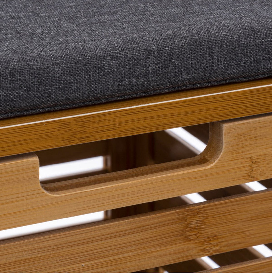 Banc de rangement en bambou 5Five avec coussin