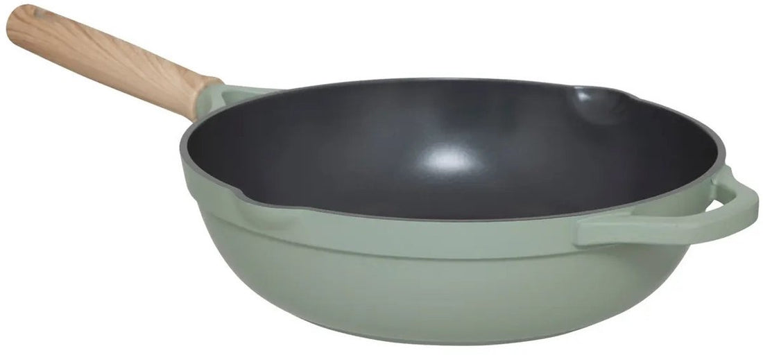 5Five Frying pan with glass lid - Suitable for all stovetops - green/beige - D28 x H13cm - Sauté pan