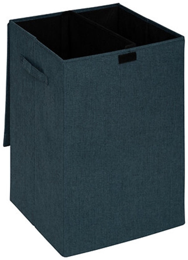 5Five Eureka sorteer wasmand - 74 liter - smaragd groen - 37 x 37 x 60 cm - MDF/Polyester stof - met afsluitklep