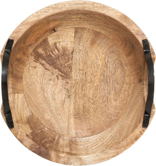 Fruitschaal/fruitmand - mango hout - D30 x H10 cm