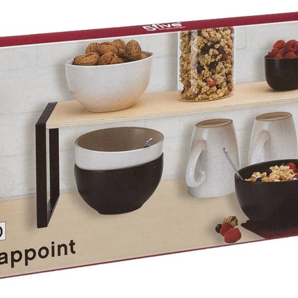 Keukenrek/opbergrek/aanrecht organizer  - zwart/bruin - 51 x 18 x 15 cm