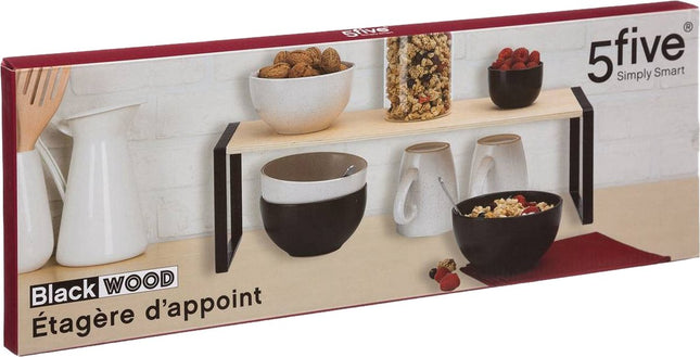 Keukenrek/opbergrek/aanrecht organizer  - zwart/bruin - 51 x 18 x 15 cm