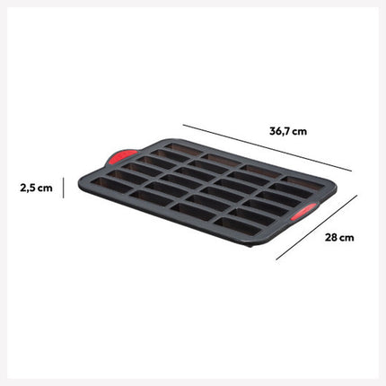 5Five Mini cakes bakken bakvorm/bakblik - 33 x 23 cm - voor 24x stuks - Siliconen/ijzer