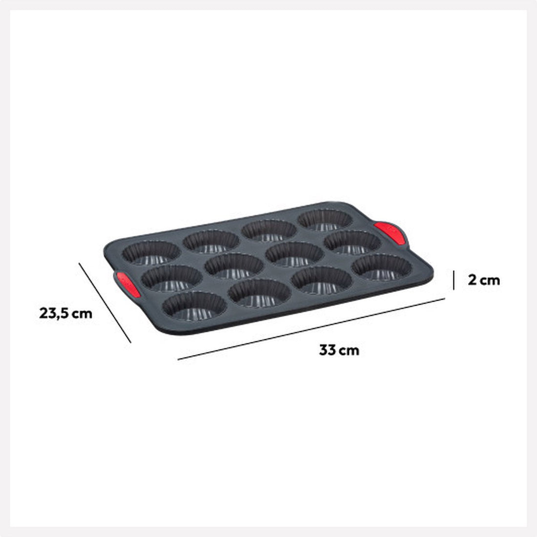 Moule à muffins et cupcakes - 33 x 23 cm - pour 12 pièces - Silicone