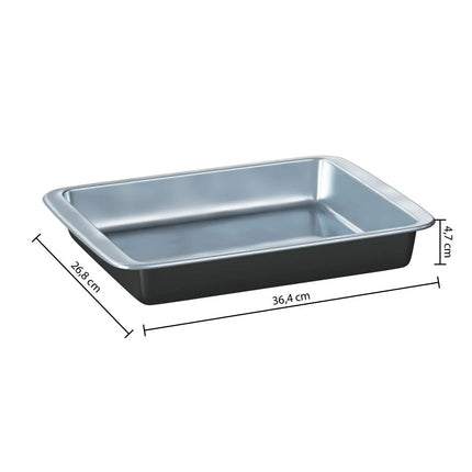 5Five Ovenschaal of bakvorm/diepe bakplaat Backery Pro - metaal - anti-aanbak laag - zwart - 36 x 27 cm