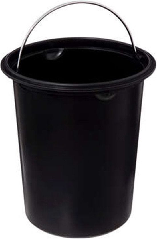 5Five Hapache soft-close metal pedal bin with bamboo lid - 3L - Black multi