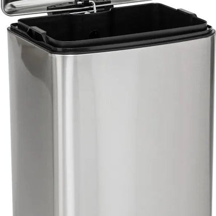 5Five Prullenbak/pedaalemmer - zilver - metaal - 20 liter - 30 x 30 x 53 cm - keuken vuilnisemmers