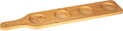 5Five Serveerplank/borrelplank hapjes/saus/tapas - aardewerk - zwart - incl. 4x schaaltjes