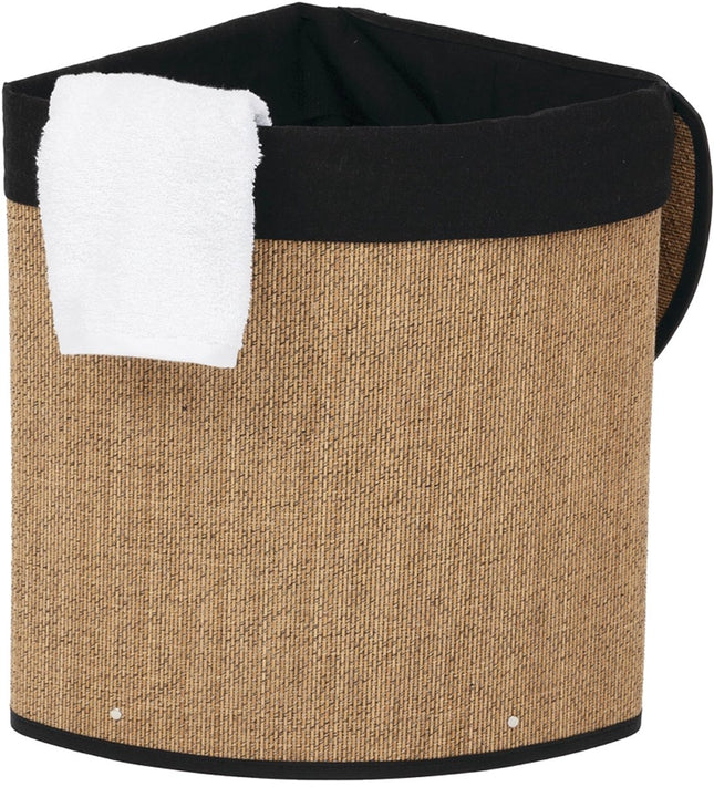 5Five Wasmand - bamboe hout - met deksel - naturel - 50 x 37 x 50 cm - 48 liter - opvouwbaar