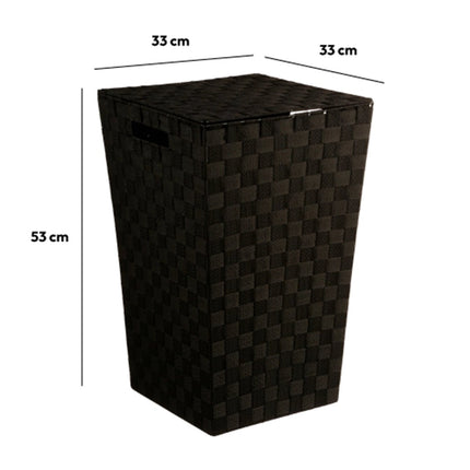 Wasmand gevlochten Rotan - 57 liter - 33 x 33 x 53 cm - met deksel