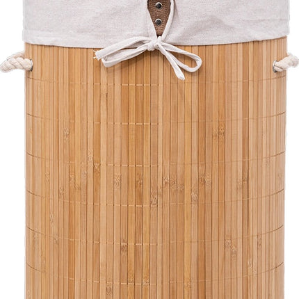 Wasmand van bamboe - 48 liter - 35 x 50 cm - met deksel