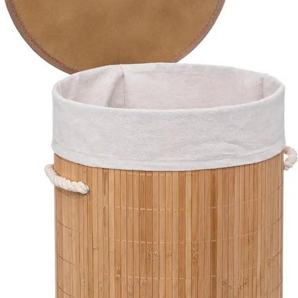 Wasmand van bamboe - 48 liter - 35 x 50 cm - met deksel