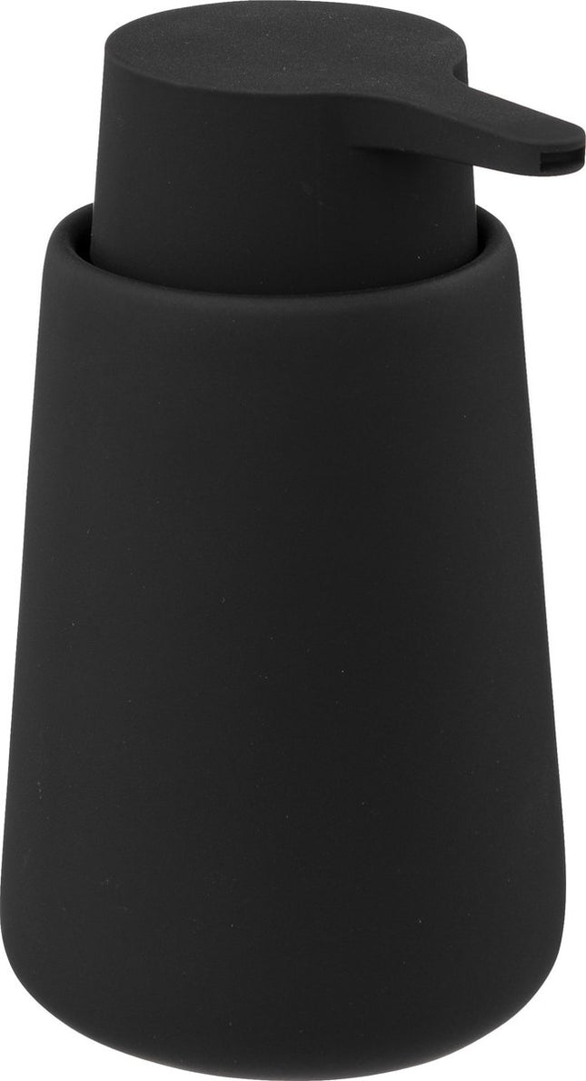 Zeeppompje/zeepdispenser van keramiek - zwart - 250 ml